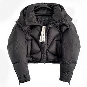 CHEN PENG Black Short Oversized Quilted Puffer Jacket